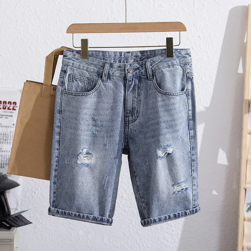 Men's Denim Pants Fashion Loose Wide Leg Jeans Casual Streetwear Printed Cross Trousers Pure Cotton Pants Baggy Men Jeans