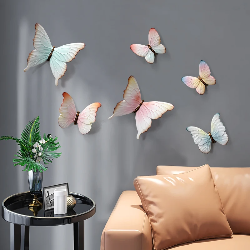 

3D stereo wall mural living room bedroom TV sofa background wall creative butterfly pendant home decoration wall