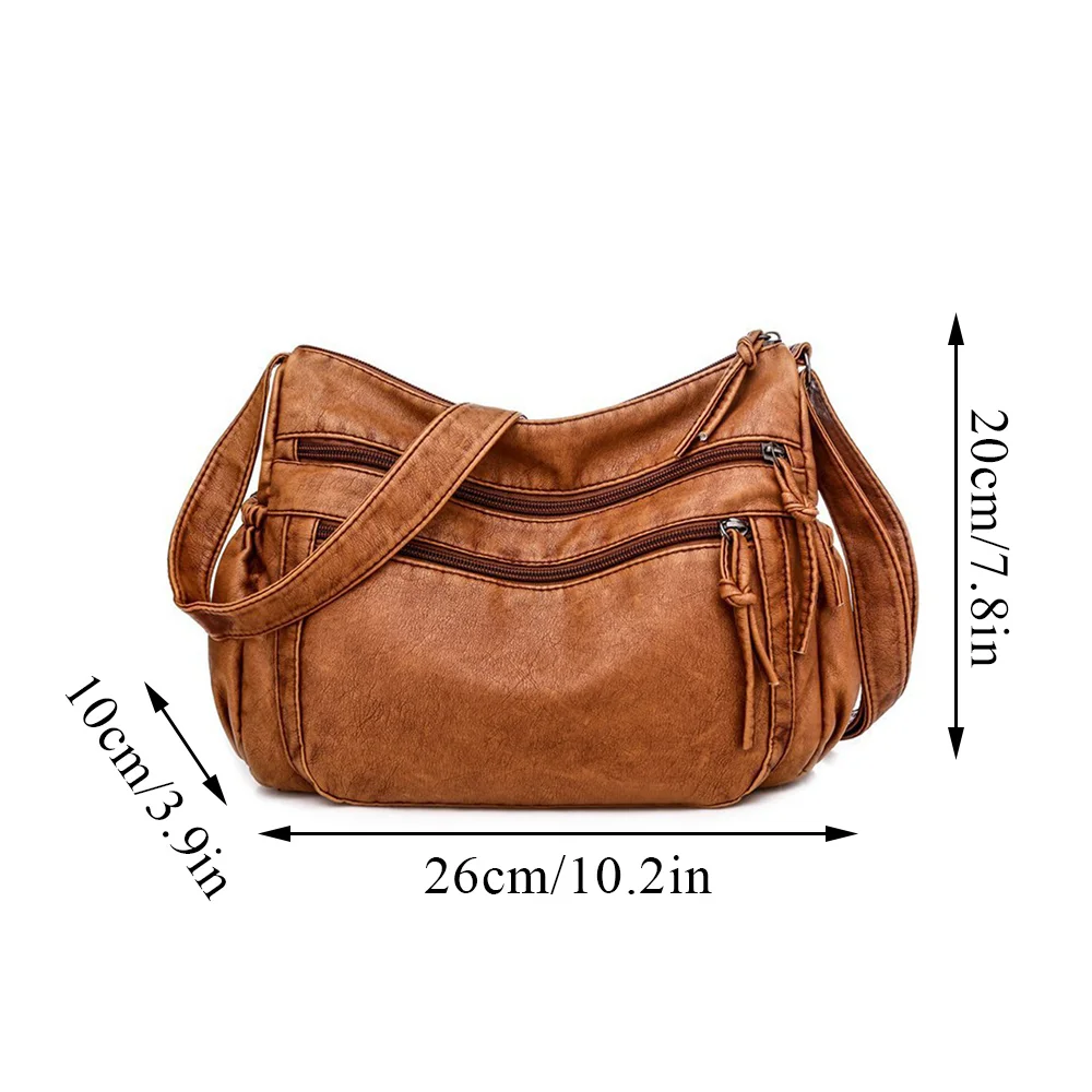 Multi-pockets Messenger Bag Casual High-capacity Zipper Open Mother Bag Vintage Fashion Tote Bags Shoulder Bags For Women Men