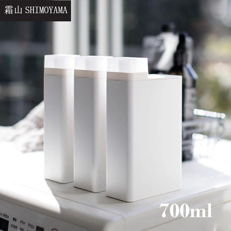 

SHIMOYAMA 700ml laundry Dispenser Bottle Nordic Bathroom Shower Square Refillable Bottles Soap Liquid Shampoo Wash Empty Bottles