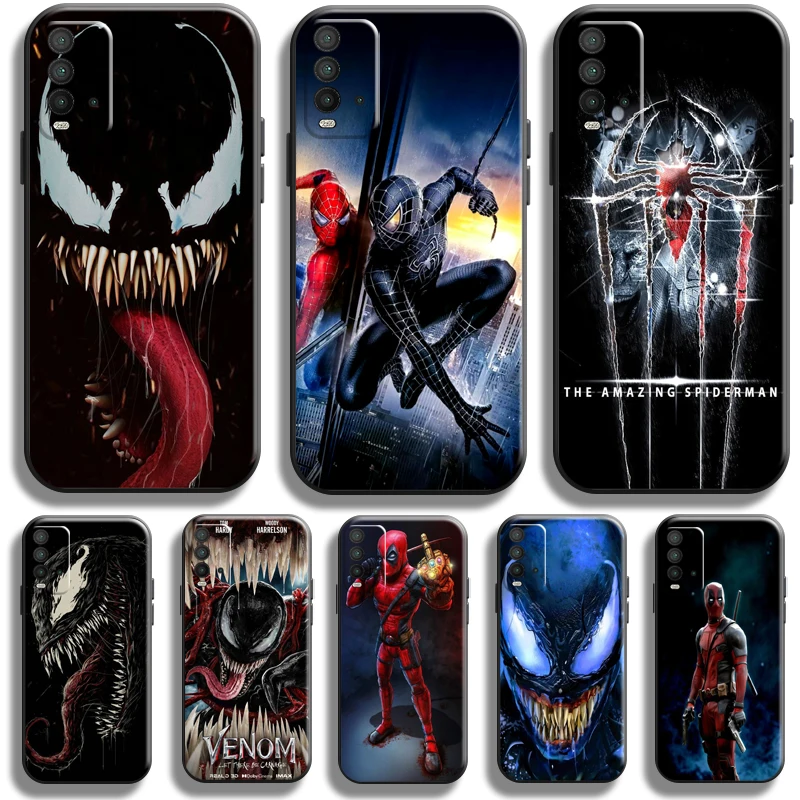 

Spiderman Venom Deadpool Phone Case For Xiaomi Redmi Note 8 8T Pro Case For Redmi 8 8A Coque Soft Black Back Funda