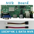 Сетевой видеорегистратор H.265 10CH * 8MP 4K NVR, плата цифрового видеорегистратора, IP-камера, Max 12T, распознавание лиц, OVNIF XMEYE 1 SATA P2P