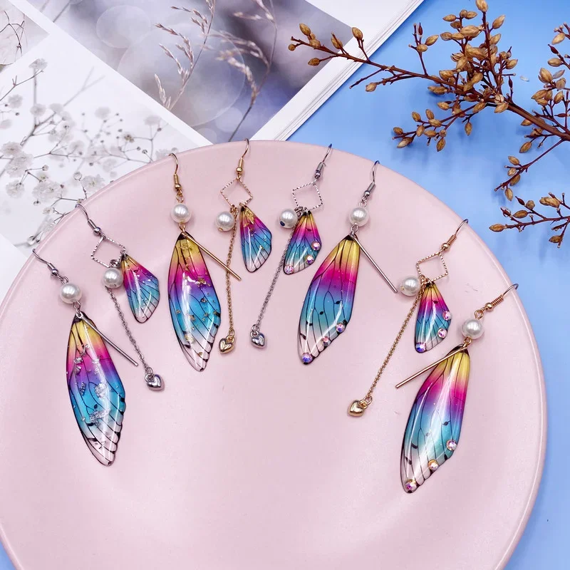 Серьги-подвески с крыльями бабочки