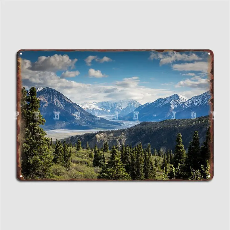 

Forest Mountains River National Park Nature Photography Wall Art Metal Sign Club Club Bar Painting Décor Tin Sign Poster