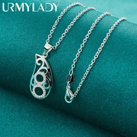 urmylady 925 sterling silver vase aaa zircon pendant 16 30 inch necklace for women wedding engagement fashion charm jewelry