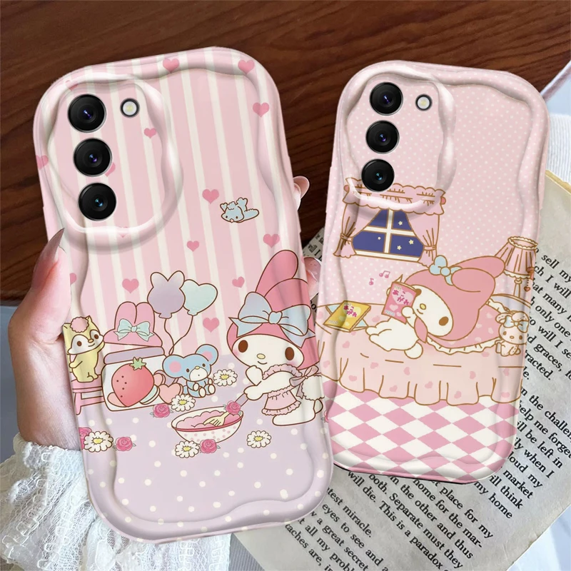 Милый чехол My Melody для S21 S23 S24 Ultra Plus FE A55 A35 A25 A05S A54 A53 A52 A33 A32