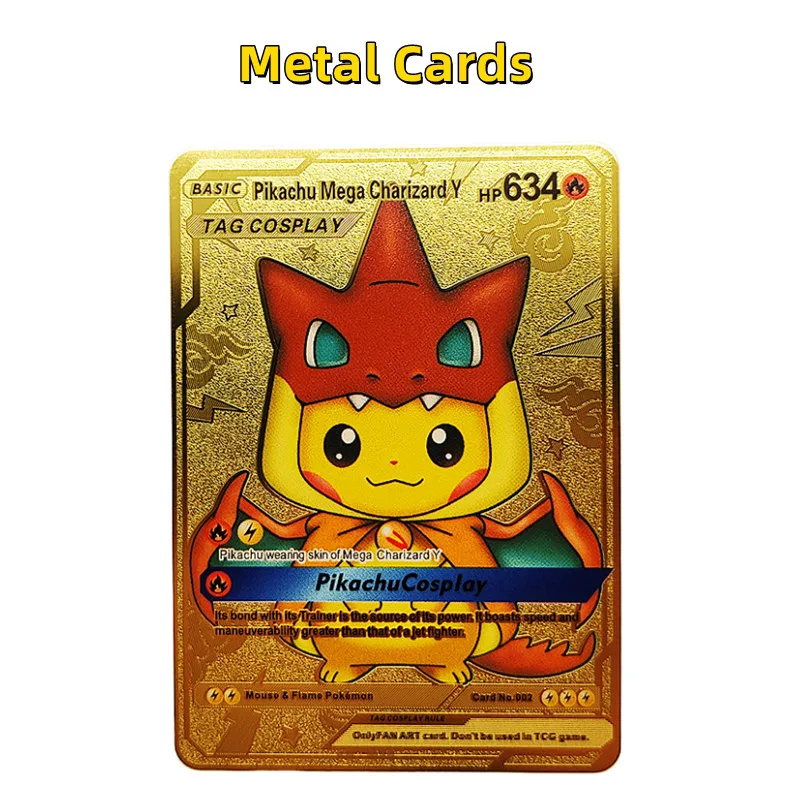 

Pokemon Vmax Cards Pikachu Pokemon Metal Card Shiny Letters Charizard Vmax Mewtwo Pikachu Lugia V EX Game Collection Cards Toys