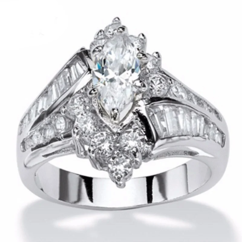 

Best-selling new inlaid square princess ring creative geometric emerald engagement in Europe and America