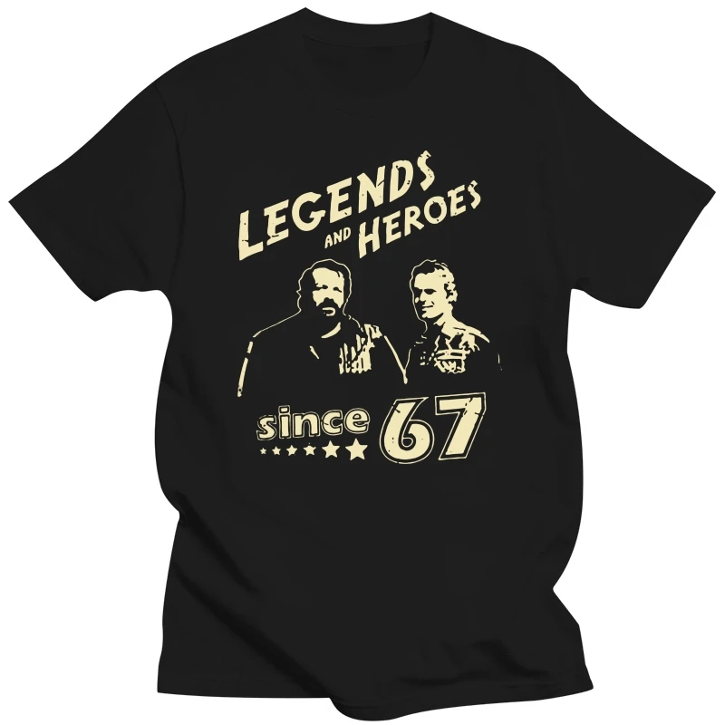 

Мужские топы с изображением бутона Спенсера и героев с 67 лет, футболки Terence Hill, новые рубашки с Новым годом, хлопковые футболки