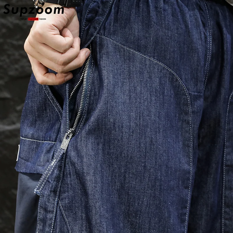 Мужские джинсовые шорты с карманами Supzoom модные летние свободные повседневные