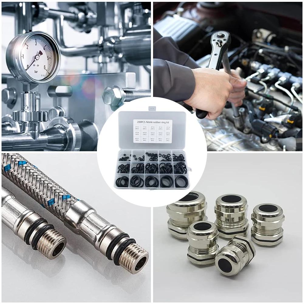 200 шт. уплотнительные нитриловые резиновые ленты в штучной упаковке кольца