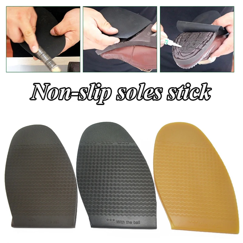 

Thicken Rubber Shoe Soles For Men Leather Business Shoes Heel Sole Non-slip Repair DIY Replacement Outsoles Black Yellow Mat Pad