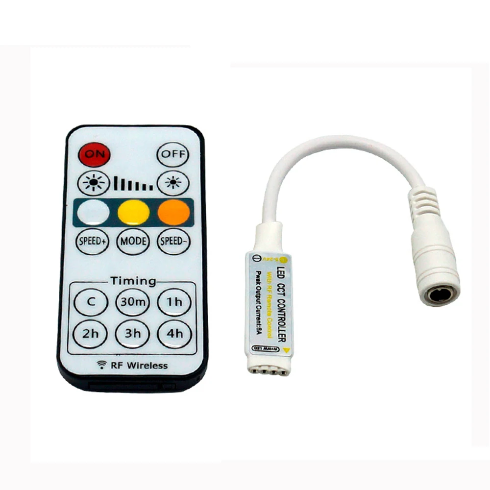 

Led CCT RF Controller 16Keys Mini Wireless Remote For 5050 2835 WW/CW Strip Light With Timer Function Timing Adjust DC5-24V