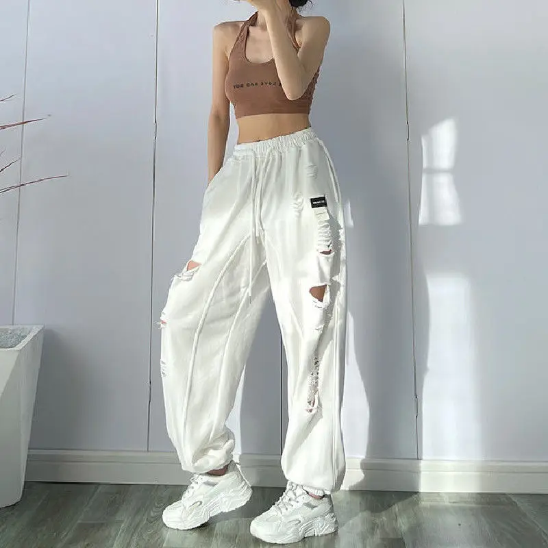 

Women's Red Stacked Sweatpants High Waist Tracksuits Y2K Harajuku Joggers Streetwear Mall Goth Cargo White Pants 2022 Trousers
