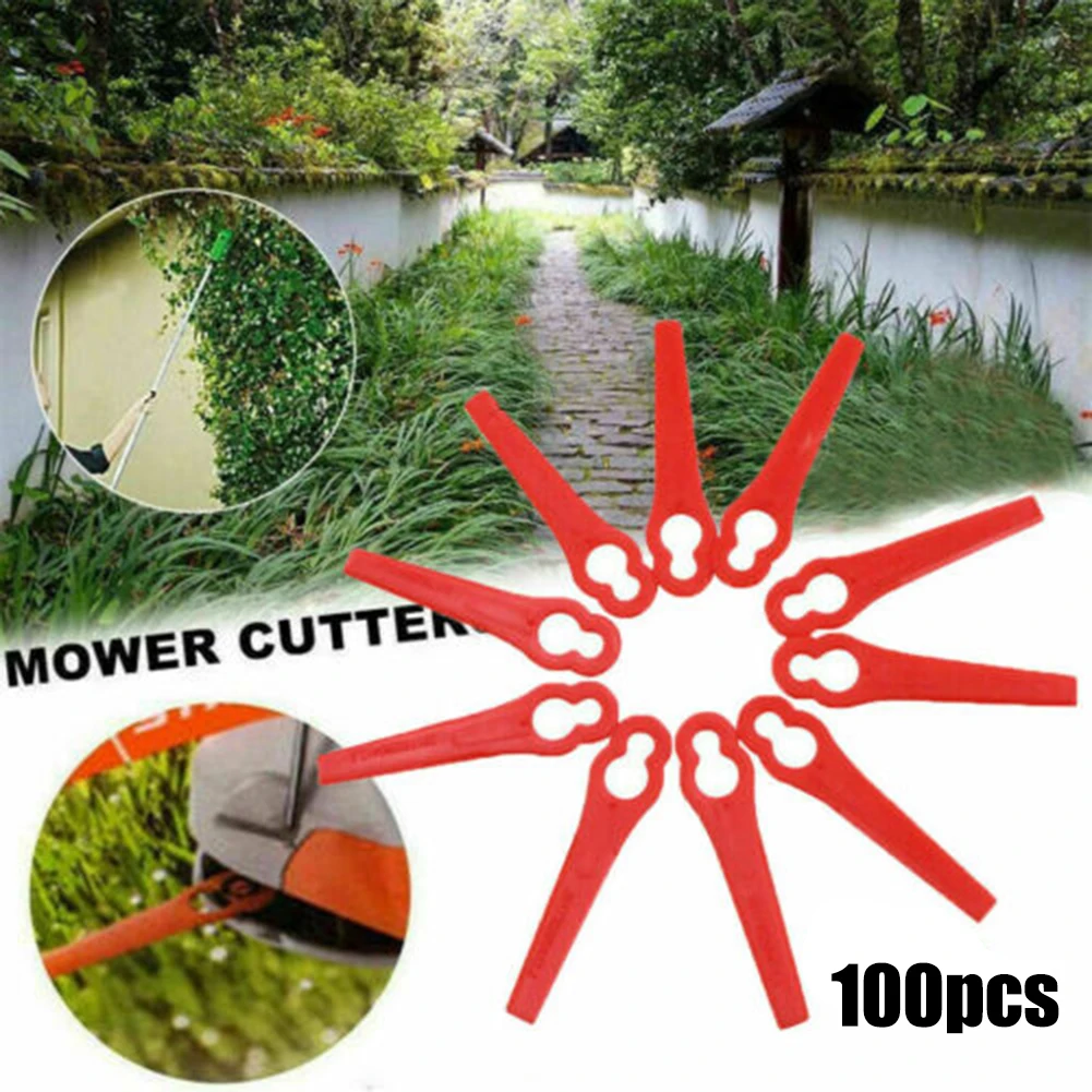 

100pcs Plastic Cutting Blades 83mm For Cordless Grass Strimmer Trimmer PA6 Anti-rust Durable Blades Garden String Trimmer Parts