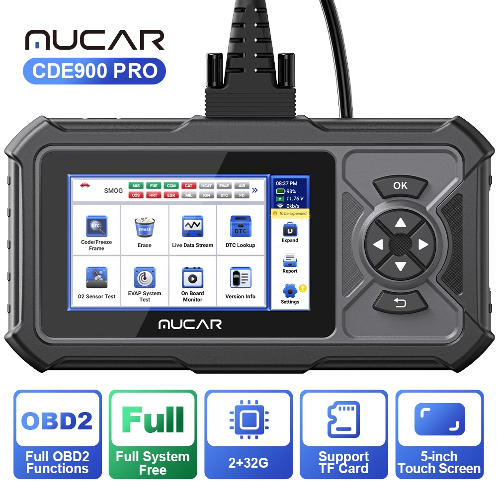 

MUCAR CDE900/CDE900 PRO OBD2 Автоматический диагностический инструмент Автомобильный сканер Инструменты полной системы 28, сброс считыватель кодов Инструмент сканирования 2 + 32G Обновление WIFI