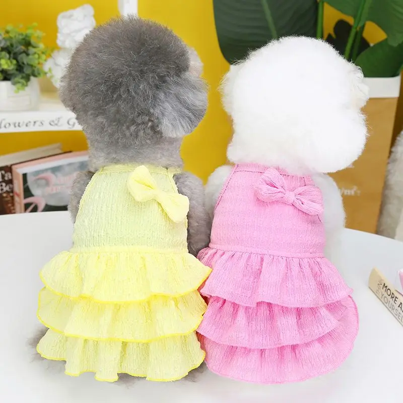 

Pet Clothes Spring and Summer Thin Style Dog Skirt Teddy Bichon Small Dog Cat Clothing Puppy Dress Dog Pleated Skirt Ropa Perro