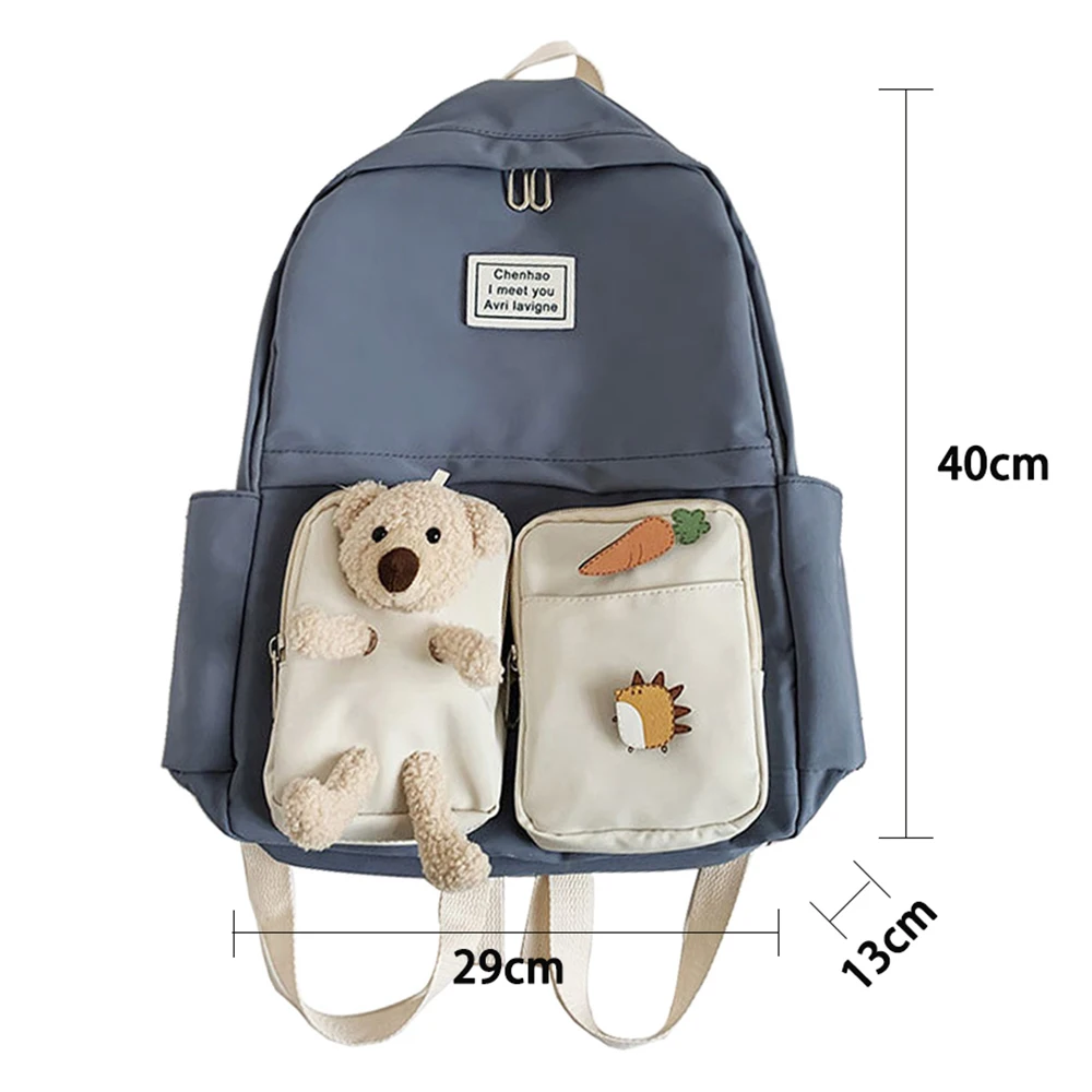TINYAT Cute Women's Backpack Book Toy School Bags For Girls Doll Decoration Fashion Backpacks High Quality Laptop Bag Mochila