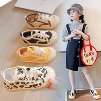 childrens casual shoes for girls 2022 autumn leopard print baby and toddler canvas shoes kids flats tennis infanti size 21 32