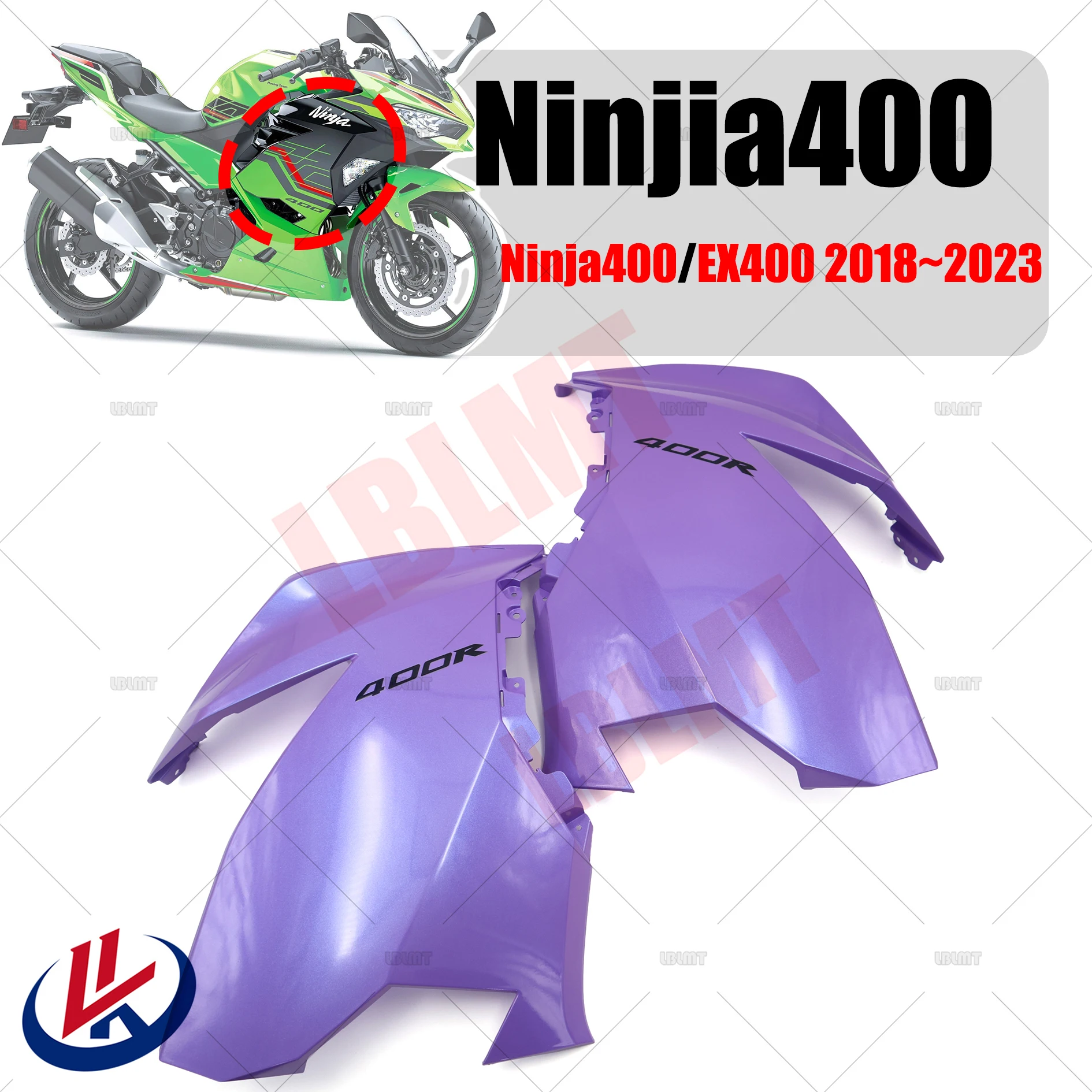 

For Kawasaki Ninja400 Ninjia400 ZX400 EX400 2018 2019 2020 2021 2022 2023 Motorcycle Bodywork Fairing Upper Side Cowl Cover