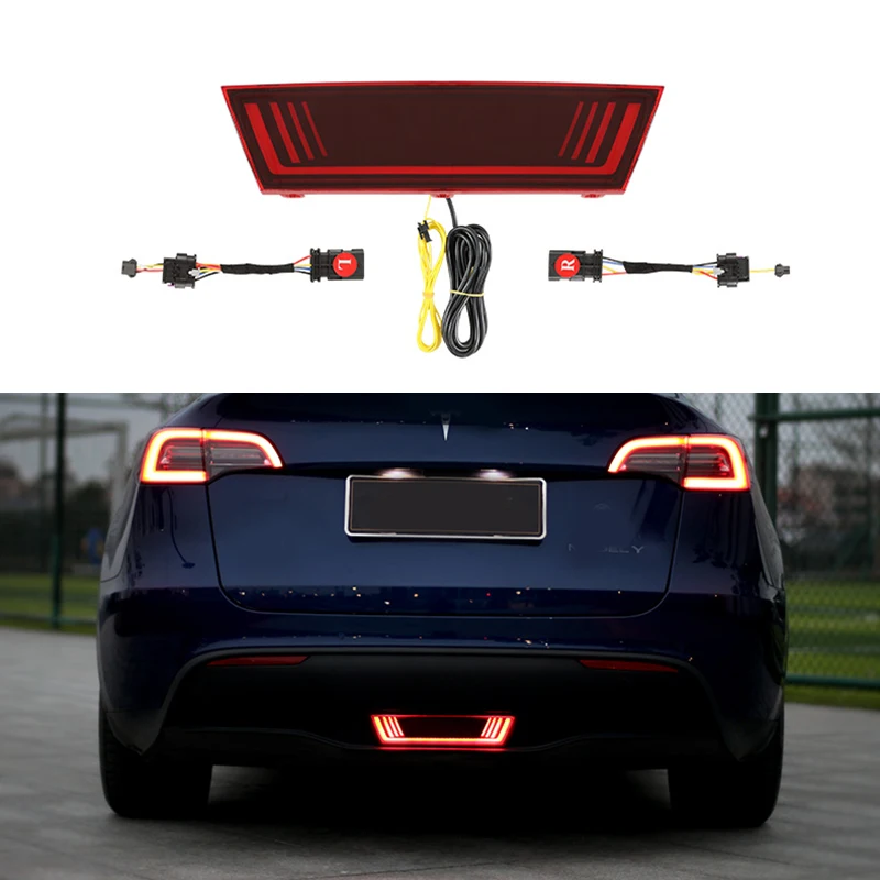 

Задний светодиодный фонарь на бампер Tesla, модель Y pilot, фсветильник s, задсветильник свет, модифицированные аксессуары