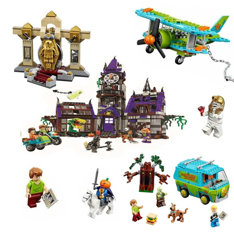 

2021 New 10432 & 10430 10429 10428 Scooby Mystery Machine Bus City Building Block Bricks Toys Joint Christmas Child Gift Toy