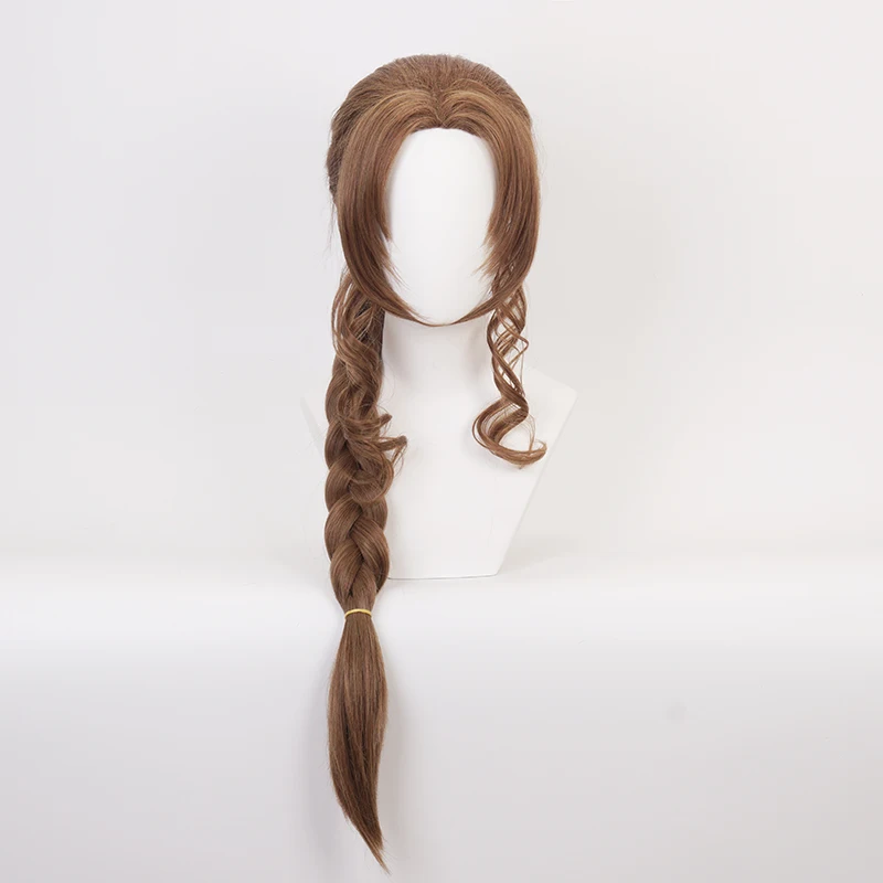 

Game Final Fantasy VII Aerith Gainsborough Cosplay Wig Braid Styled Long Synthetic Hair Halloween Party Wigs + Wig Cap