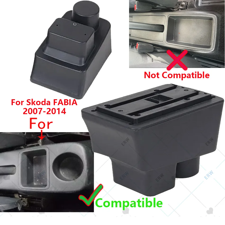 Кожаный Подлокотник Для Skoda Fabia Ii 2 2008-2014 Изогнутая Поверхность Простая Установка