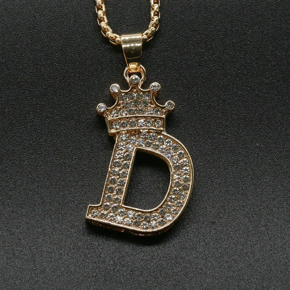 Luxury Charm Inlaid Zircon A-Z Alphabet Pendant Necklace for Women & men Hip-Hop Punk Name Initials Couple Amulet Choker Jewelry