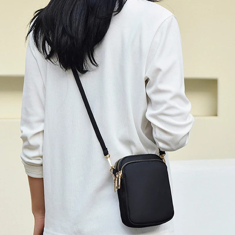 Женская Мини-сумка Через Плечо Из Ткани Оксфорд Сумка На С Застежкой-молнией Для