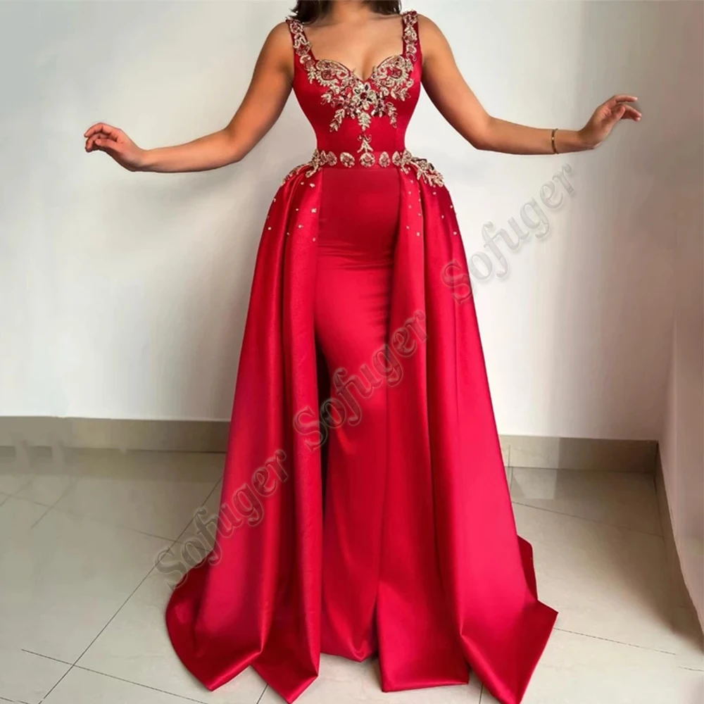 

SOFUGE Formal Prom Dresses Beadings Appliques Evening Dress Saudi Arabia Mermaid Floor Length Custom Made Robe Soirée Femme