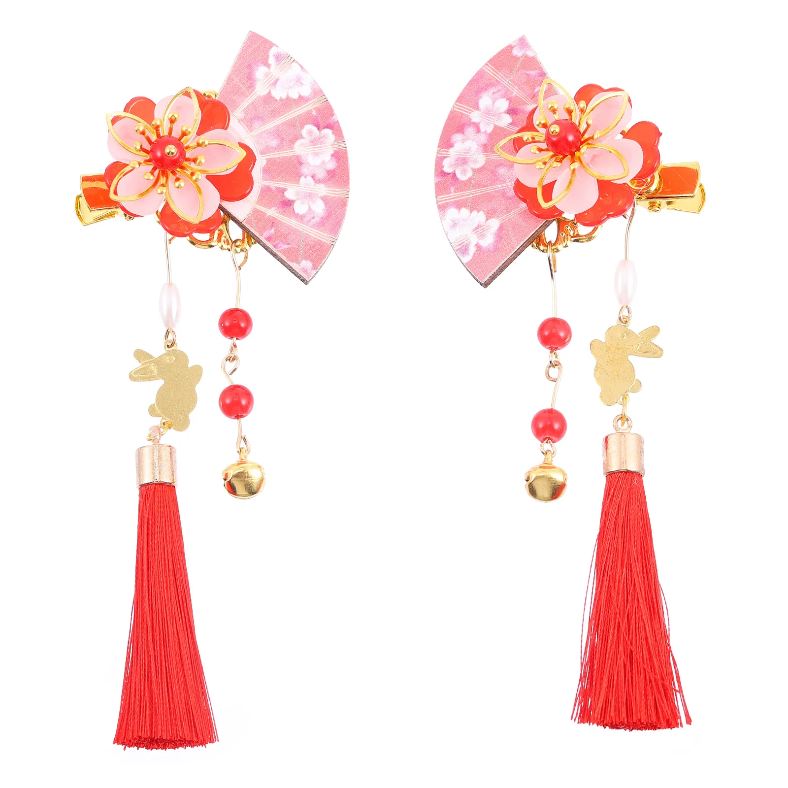 

2pcs Women Hairpin Fan Shape Hair Clip Japanese-style Barrette Girls Headdress