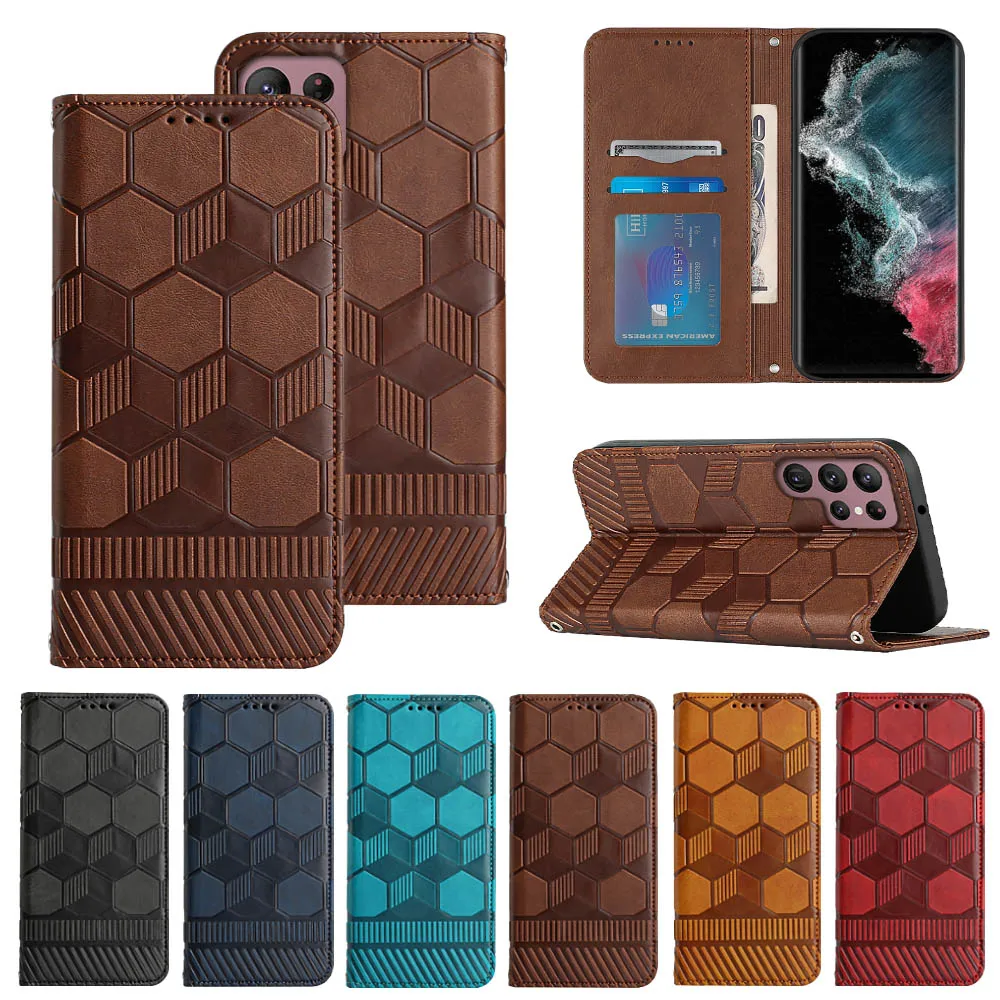 

Full Protect Case for Samsung Galaxy S23 S22 Ultra S20 FE S21 Plus 3D Embossed Leather Flip Wallet Card Holder Kickstand Cover