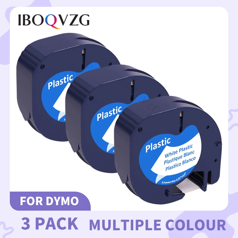 

Совместимые черно-белые пластиковые ленты IBOQVZG 3x для этикеток 91201 для производителей Этикеток Dymo LetraTag QX 50, XR, XM, 2000, Plus