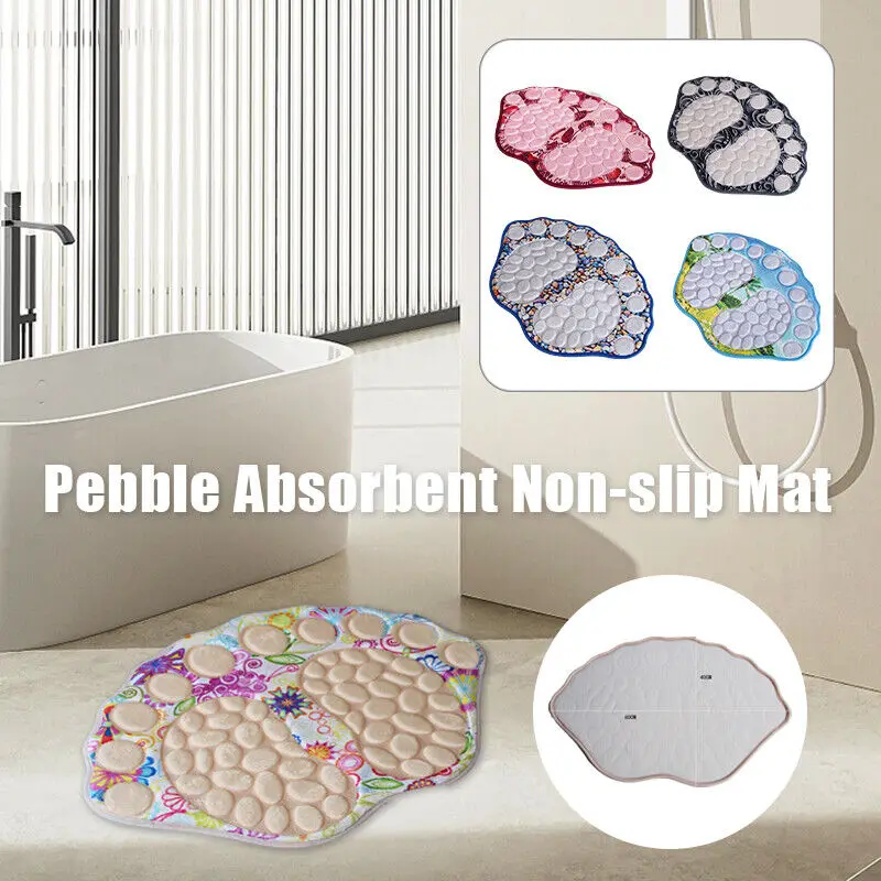 

Fashion Big Feet Bath Mat Cobblestone Print Bathroom Rugs Area Carpet Doormat Floor Non-slip Home Supplies