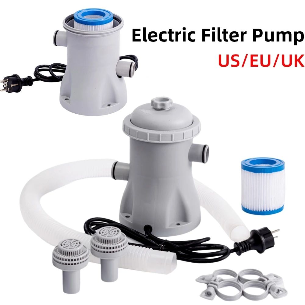 Water Purifier Filter Pump 330 Gallons Swimming Pool Pump Filter Kit Effective Filtering Easy To Use US/EU/UK Cleaning Tool Set