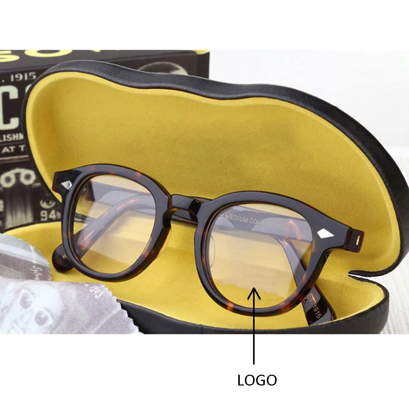 

Оправа для очков Lemtosh, мужские очки Джонни Депп с прозрачными линзами, женские роскошные брендовые дизайнерские круглые винтажные ацетатные очки