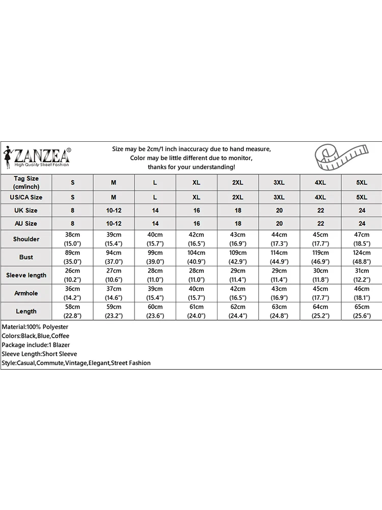 ZANZEA 2023 Spring Summer Solid Suit Jackets Korean Fashion Short Sleeve Blazer Women Office Wear V-neck Buttons Leisure Suits