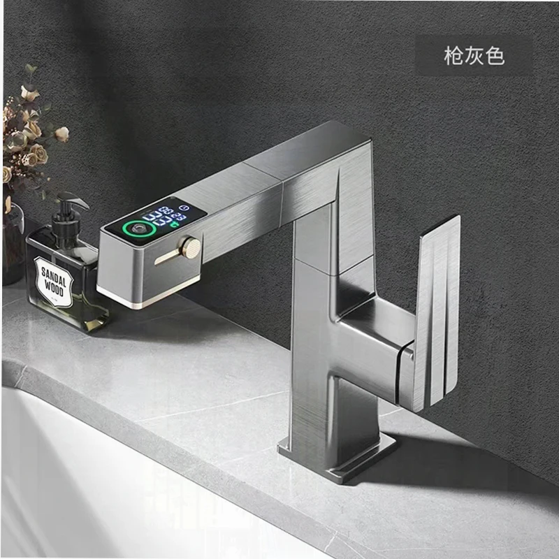 Интеллектуальный цифровой дисплей светодиодный смеситель для раковины