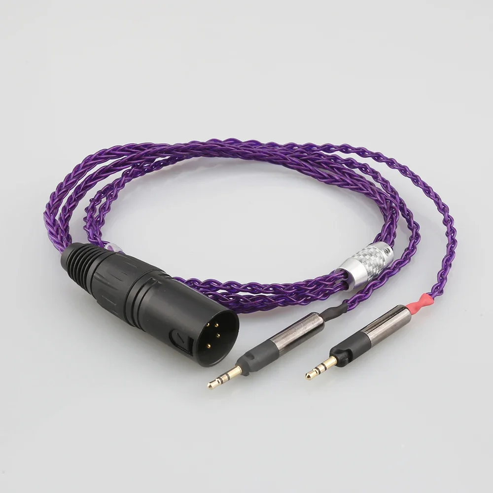 Audiocrast P819AG XLR 4POLES мужской 8-ядерный прозрачный посеребренный плетеный кабель для