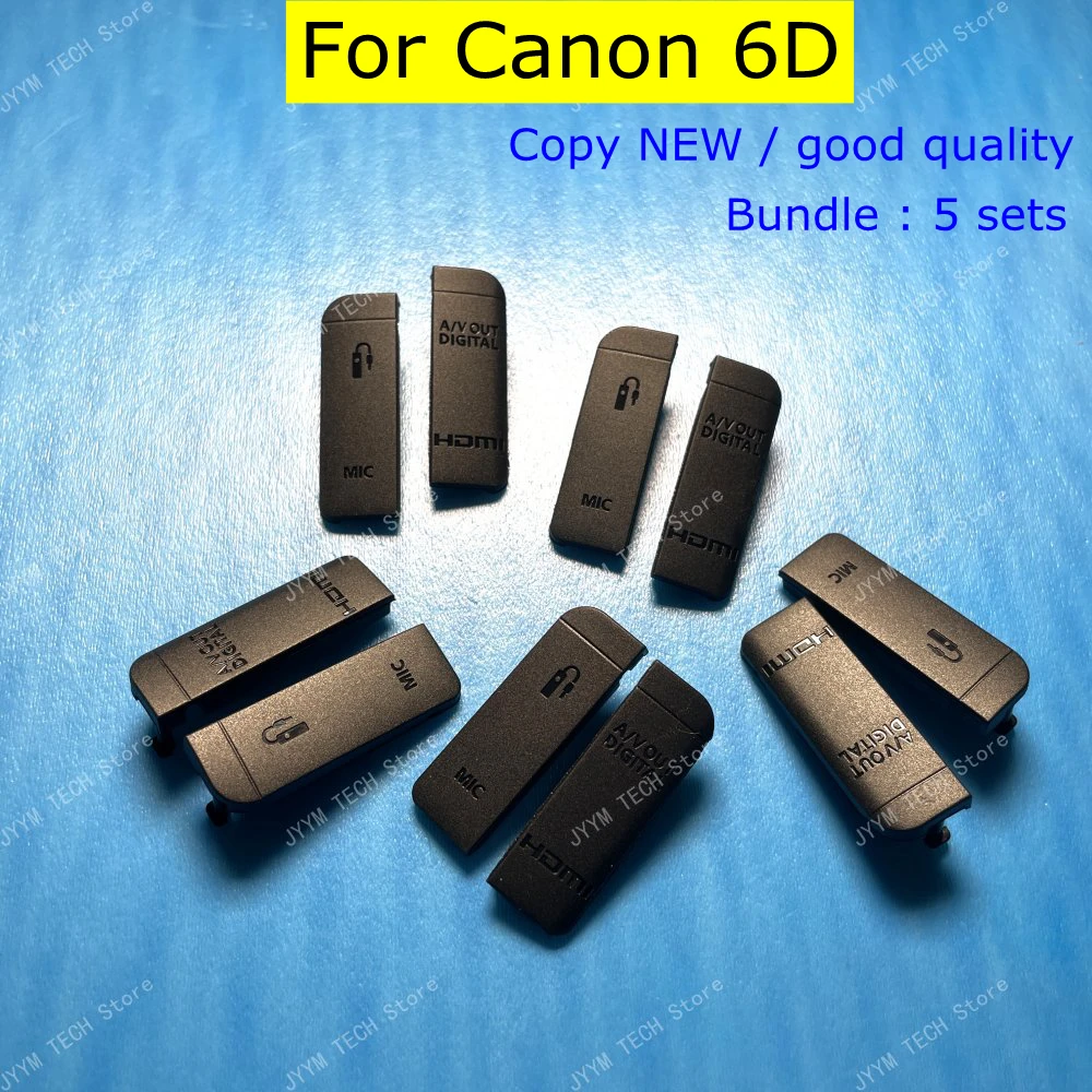 

(5 комплектов) Новинка копия для Canon 6D USB резиновая крышка HDMI MIC A/V выход интерфейса Крышка Дверной камеры EOS6D Запасная часть