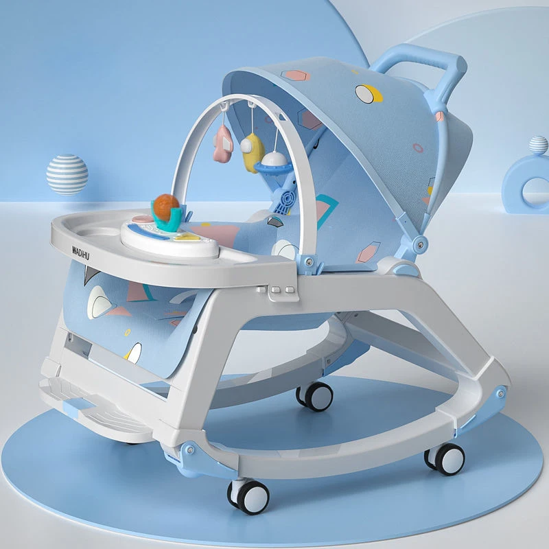 Multifunction Newborn Baby Rocking Chair Baby Cradle Bed Reclining Chair Baby Stroller Recliner Chair With Toys For 0-36Month
