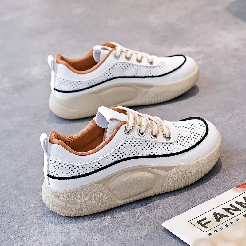 

Designer Platform Shoes for Women 2023 Summer Autumn Hollow Out Breathable Sneakers Female Fashion Casual Zapatos De Mujer