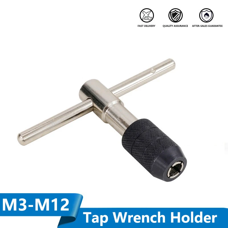 

1pc M3-M6(1/8-1/4) M5-M8(3/16-5/16) M6-M12(1/4-7/16) Adjustable T Type Tap Wrench Hand Tapping Tool Screw Thread Tap Holder
