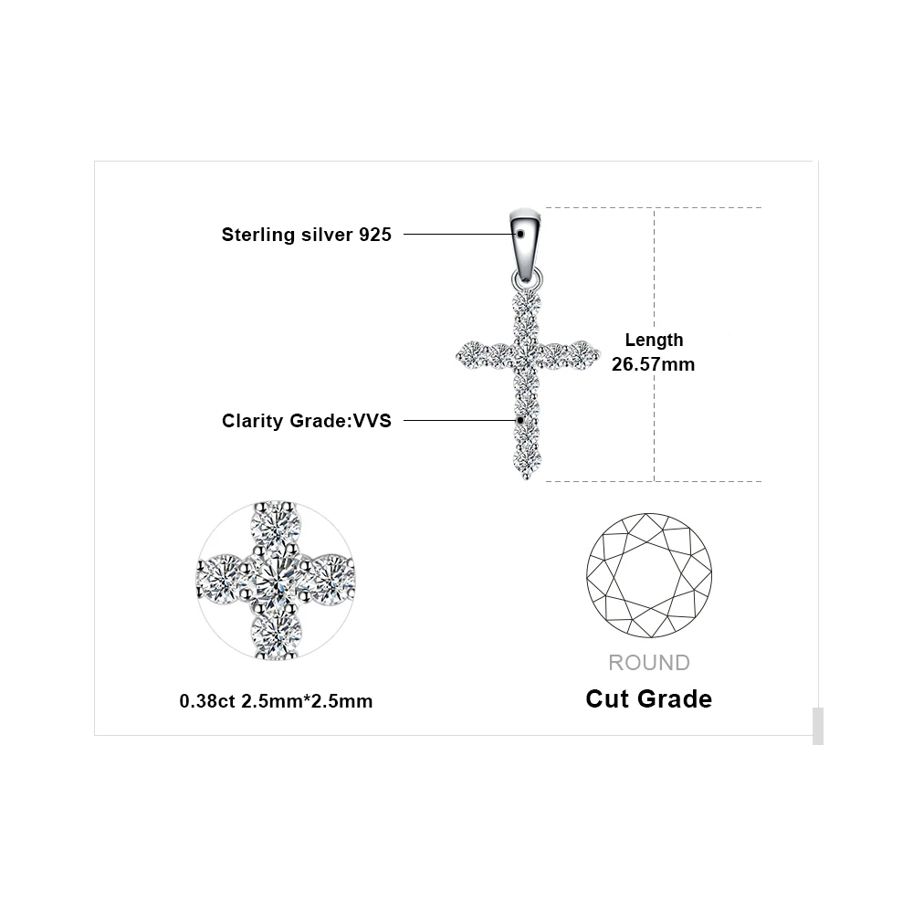 JewelryPalace Cross Sideway стерлинговое серебро 925 пробы кубический цирконий ожерелье для