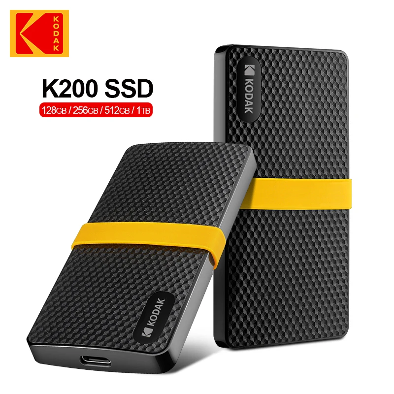 

KODAK X200 External SSD Hard Drive HD Externo 1TB USB3.1 TYPE-C Mini Portable SSD 256G 512G for Laptops Smartphone PS4 PC MAC TV