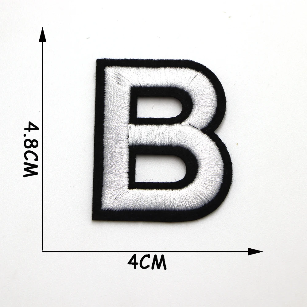 Белые черные вышитые буквы патчи с утюгом нашивки алфавитом аппликация для