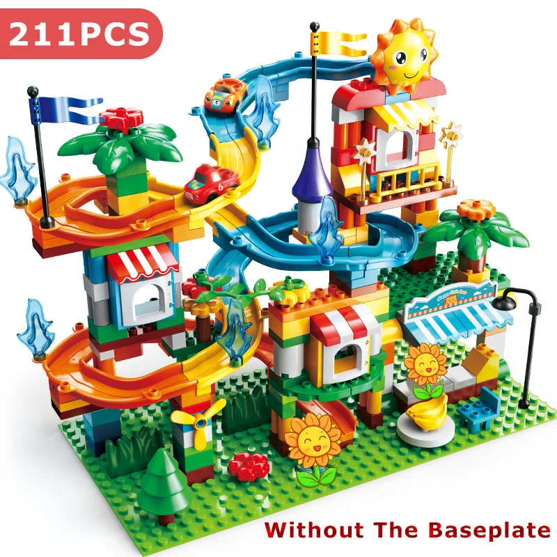 Набор строительных блоков Marble Race Run большого размера самоблокирующиеся кирпичи