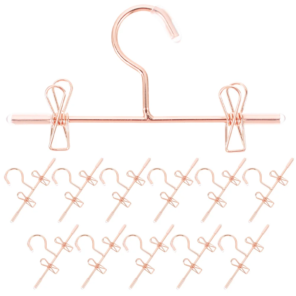 

12 Pcs Hanger Mini Dolls Small Hangers House Decors Decorate Ornaments Hanging Tiny Iron Clothes Garment Wardrobe