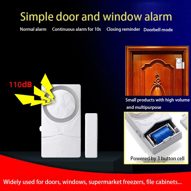 4 in 1 Doors Windows Wireless Alarm Security Protection Home Safety Magnetic Sensor Alarm House Doorbell Multi-functions enlarge